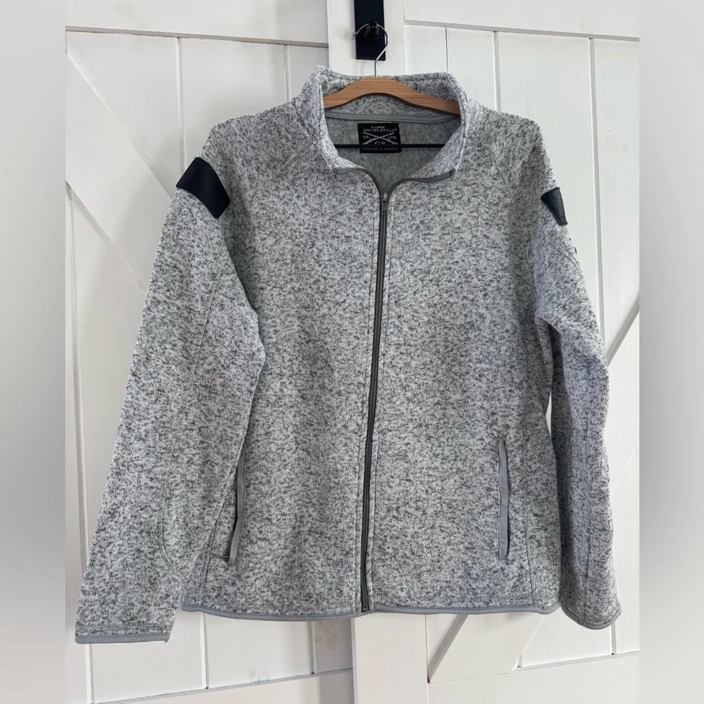 Grunt Style Women's Full Zip Sweater Jacket - Heather Gray - Picture 4 of 8